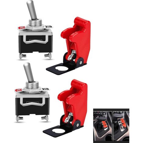 10A/12VDC, 6A/24VDC Kippschalter, EIN/AUS Wippschalter mit Metallhebel, SPST 2-pin Rocker Toggle Switch zum Auto KFZ LKW Boot, 4 Stück (1/5)