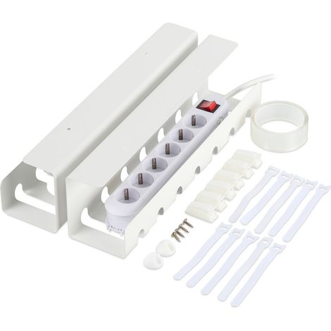 Juego de bandejas para cables de escritorio: gestión de cables de acero para PC/TV (1/5)