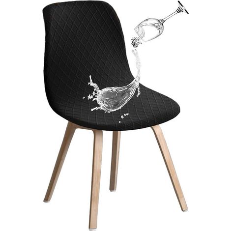 Funda para silla, Funda de asiento, Tapicería antideslizante para silla, Funda de silla extraíble, Fundas lavables, Universal, Negro, Poliéster (1/5)