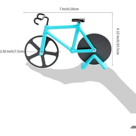 Couteau A Pizza - Forme De Velos - Lame En Acier Inoxydable - Roues Relevables - Pour Pizza Tartes Et Fromage - 1 Piece (1/5)