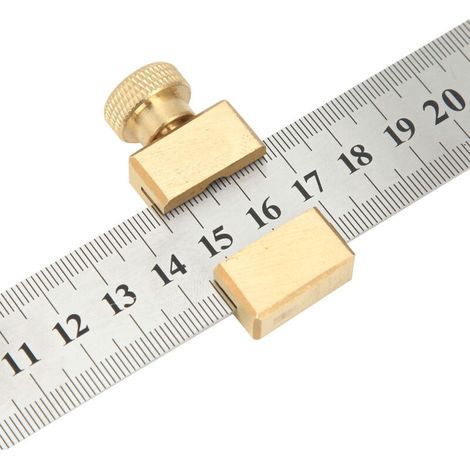 Outil de Mesure du Travail du Bois, Bloc de Positionnement en Laiton de Taille Compacte, Menuiserie Stable et Pratique à Haut Rendement pour le Travail du Bois, le Charpentier,. (1/5)