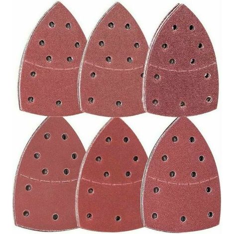 72 pièces Feuilles Abrasives Papier Poncage Triangulaire Delta, 105 x152 mm, (12 x grain 40/60/80/120/180/240 chacun), Pour Ponceuse Multifonction, (1/5)