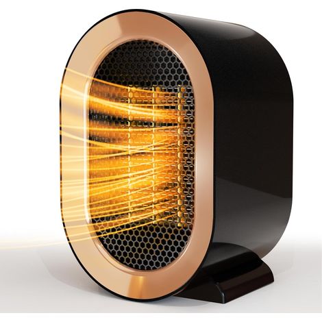 Radiateur d'appoint, radiateur d'intérieur portable économe en énergie avec ventilateur à deux vitesses (noir)