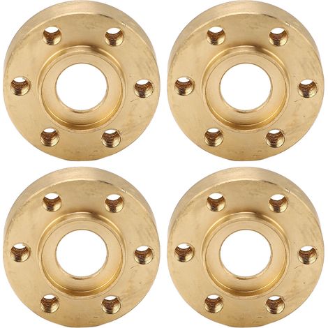 4 Adaptateurs de moyeu hexagonaux 1.9/2.2 pouces en laiton pour RC Crawler, 9mm - avec poids intégrés, antidéroulage et élargissement (1/5)