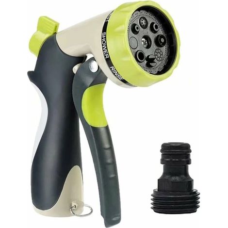 DEESSE SHOP - Douche de jardin, douche de jardin Pulvérisateur de jardin avec 8 fonctions pour tous les systèmes de tuyau d'arrosage courants, buse de douche avec fonction de verrouillage (1/5)