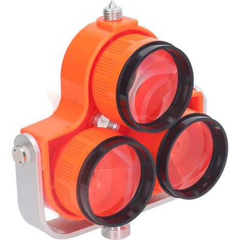 Prisme pour station totale à 3 têtes, prisme en verre optique pour topographie, télémétrie et cartographie, diamètre effectif de 64 mm (1/5)