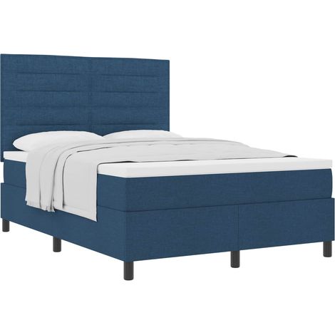 Maison Exclusive - Letto a molle con materasso Blu 140 x 190 cm Tessuto