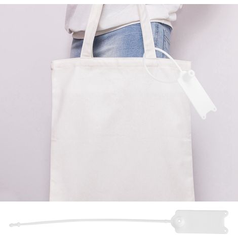 100 attaches autobloquantes jetables de 195 mm pour câbles, antivol, pour vêtements, valises, chaussures, sacs (blanches) (1/5)