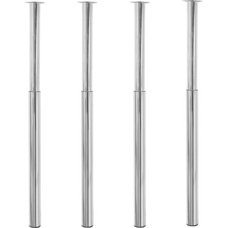 Telescopic Table Legs 4 pcs Chrome 710 mm-1100 mm vidaXL