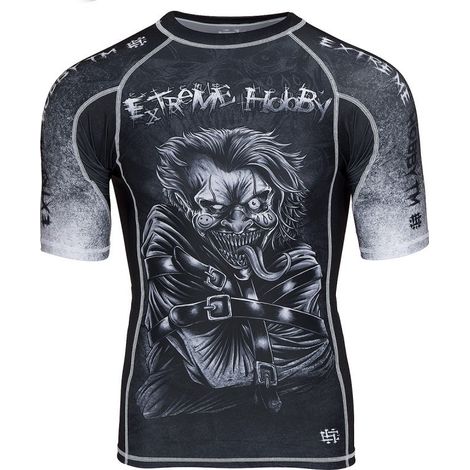 Camiseta de manga corta con protección solar para hombre Extreme Hobby Psycho Clown, talla S