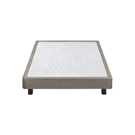 Sommier tapissier Epeda CELEST MORDO 90x190 1 place zone bassin renforcée cadre bois gris foncé habillage gris clair/blanc PEFC