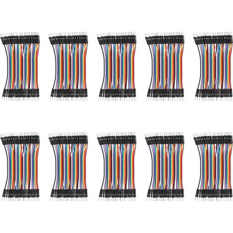 Lot de 10 câbles de connexion mâle-mâle en plastique de 2,54 mm² pour composants électroniques, longueur 10 cm. (1/5)