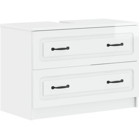 Waschbeckenschrank UTRECHT Hochglanz Weiß 82 x 41 x 56 cm vidaXL (1/5)