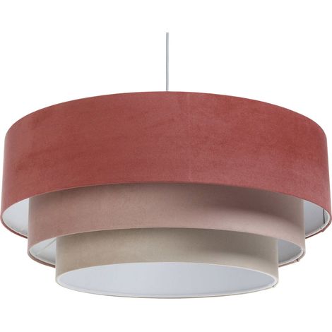Suspension velours pastel réglable pour chambre bébé moderne - Gris clair et velours rose poudré (1/5)