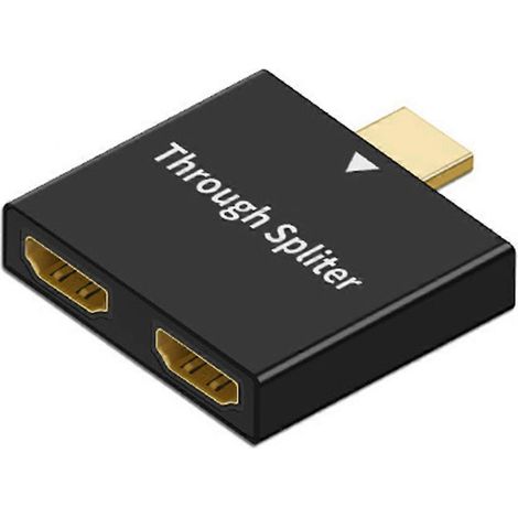 Haushalts-, Studentenwohnheim- oder Büro-Splitter-Adapter (Stecker auf zwei Buchsen) für Monitor und Laptop