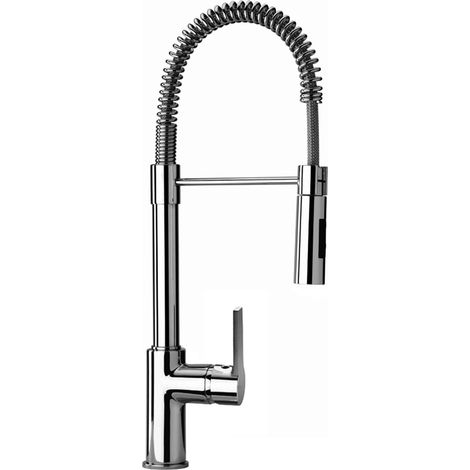 Mezclador de fregadero de cocina con caño de resorte ajustable Paini Le Mans 90CR557LLPE Cromo (1/2)