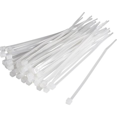 Serre-câble 100 x 3,5mm (Pack de 100) - Blanc - SILUMEN (1/4)