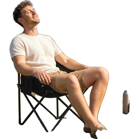 Chaise de camping pliante, tissu Oxford durable, cadre en acier, capacité de poids 300 lbs, dimensions repliées 38 x 8 x 6 pouces, hauteur 32 pouces (1/5)