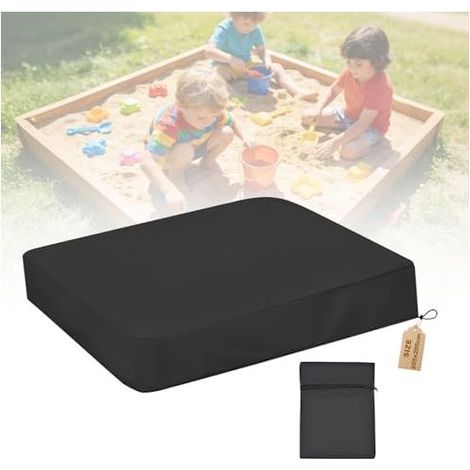 Sandkastenabdeckung 205 x 205 cm, wasserdichte und staubdichte Plane aus 210D Oxford-Gewebe, quadratische Abdeckung mit Kordelzug und Aufbewahrungstasche, für Pool, Garten und Terrasse – Quadratisch, (1/5)