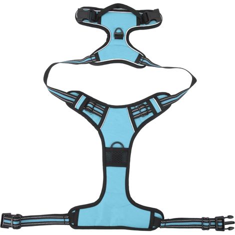 Professionelles, explosionsgeschütztes Hundegeschirr, sicher und komfortabel, aus Nylon, verstellbar, für mittelgroße und große Hunde, blau XL (1/5)