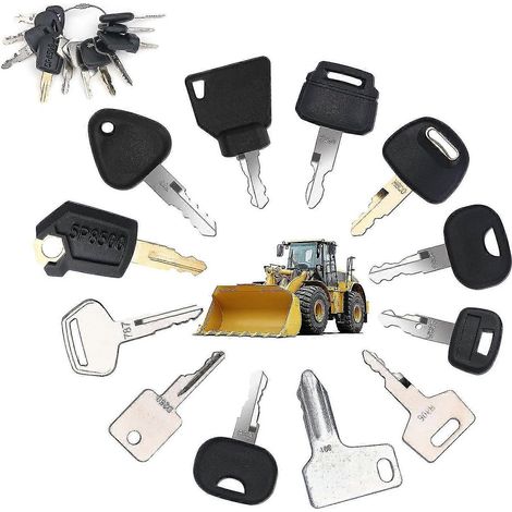 12 clés de contact pour engins de chantier (Caterpillar, JCB, Yanmar, Kobelco, Volvo, BOBCA) (1/5)