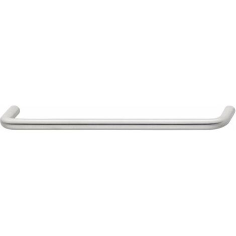 Poignée de meuble 202x35mm entraxe 192mm – Acier chromé mat – Pour placard et étagère cuisine salle de bain