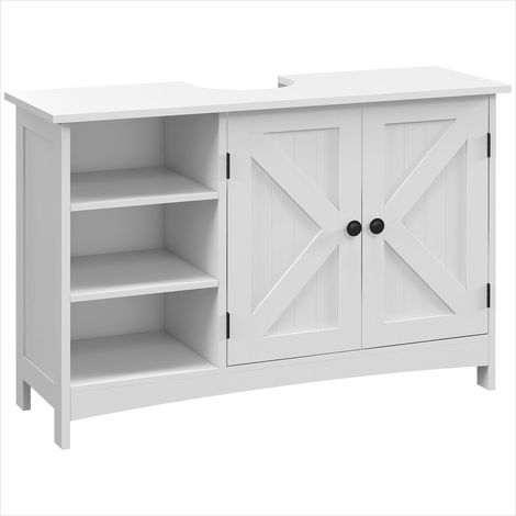Meuble de salle de bain Meuble sous vasque 90 cm blanc 2 portes (1/5)
