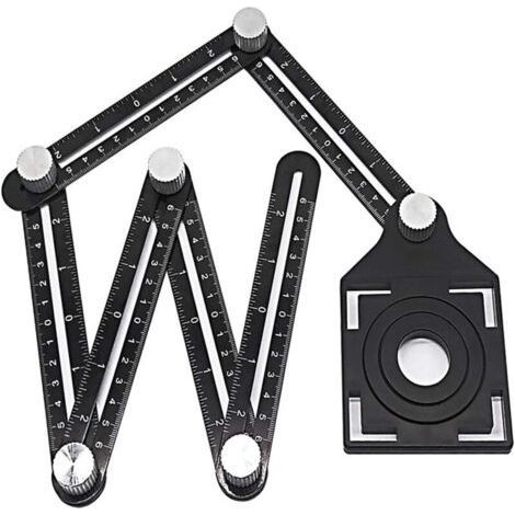 Règle de Mesure Multi Angle, Multifonctions Règle Poreuse Outil de Rapporteur (1/5)