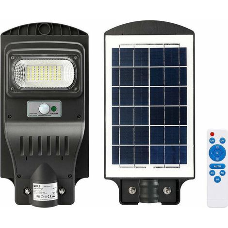Lampione Stradale Faro Led 30w Solare External Luce Sensore Moviment Telecomando