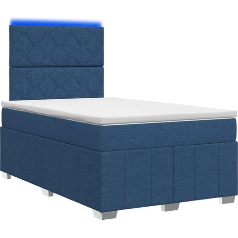 Maison Exclusive - Letto Box Spring LED con Materasso Blu 120 x 200 cm Tessuto (1/5)