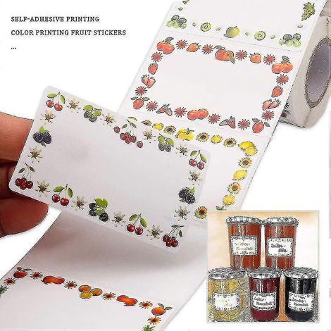 1 rouleau/250 étiquettes alimentaires autocollantes pour pots de confiture, 5 x 3 cm (1/5)
