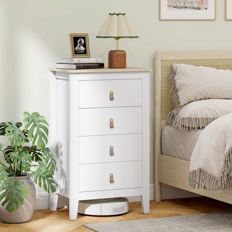 Industrial Style Chest of Drawers with Three Storage Drawers, Sturdy Particle Board and Steel Frame, Rustic Brown Finish, Easy Assembly