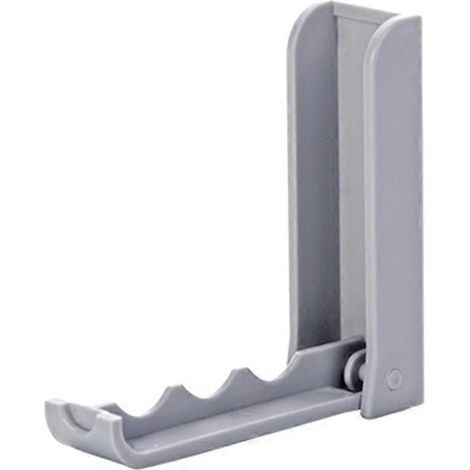 Set mit 2 selbstklebenden, faltbaren Kleiderhaken aus Kunststoff, platzsparend (grau) – 9,50 x 9,20 x 2,80 cm – Grau (1/3)