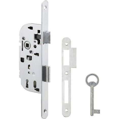 Wendeeinsteckschloss, Metall, 70 mm Achsabstand, für Innentüren aus Holz (1/5)