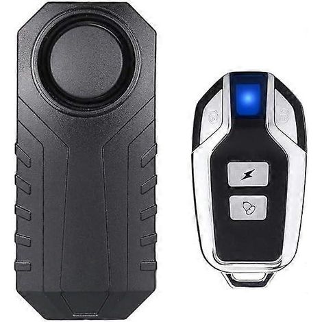 Alarma inalámbrica para motocicleta/bicicleta (negra), alarma antirrobo con control remoto, resistente al agua IP55, 113 dB de volumen alto. (1/5)