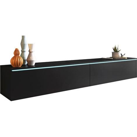 Meuble TV Scientia I, Graphite, Le nombre de portes: 2, Nombre de tiroirs: 0, 180x30x33cm, LED: Disponible (1/5)