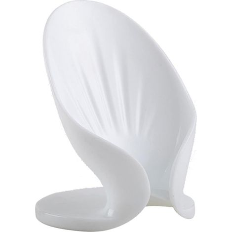 Porte-Savon en Forme de Feuille, Porte-Savon Feuille, Boîte Savonvidange, Auto-Drainant Antidérapant Porte-Savon avec Ventouse pour Cuisine Salle Bain(Blanc)-Fei Yu (1/5)