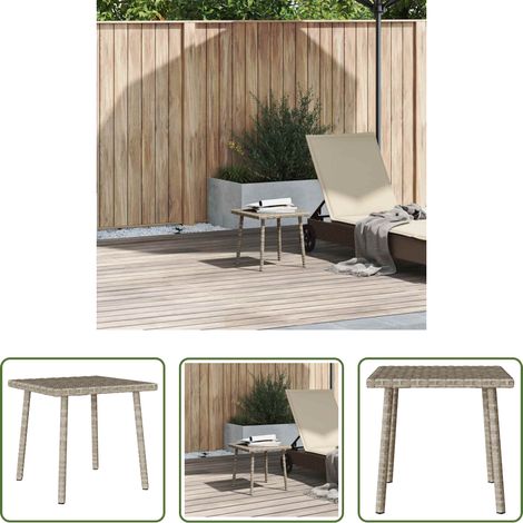 Außenmöbel - Garten-Couchtisch Rechteckig Hellgrau 40x40x37 cm Poly Rattan (1/5)
