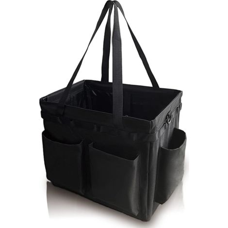 Boîte de rangement multifonctionnelle pour poêle à frire, grands ustensiles de barbecue, accessoires, panier à outils, sac de transport (noir) (1/5)