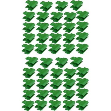 Lot de 48 colliers de serrage pour tuyau de jardin, accessoires de film d'abri de jardin, diamètre extérieur 16 mm, piquets pour plantes, clips en plastique pour serre, Vert (1/5)