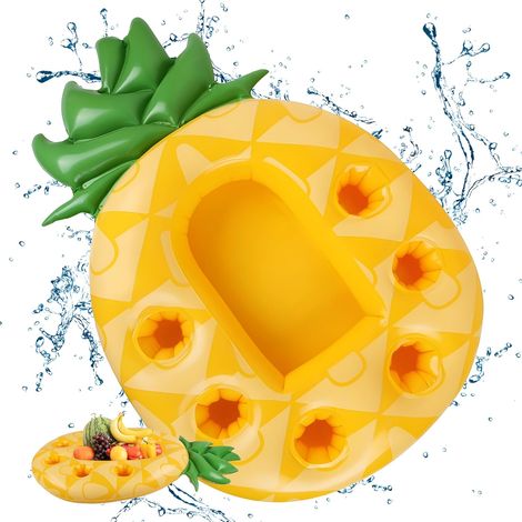 Ananas 7 Trous Porte Gobelet,Bar Flottant pour Piscine,Bar Gonflable,Porte Gobelet Piscine,Bouee Piscine,pour Piscine,Fête,Plage (1/5)