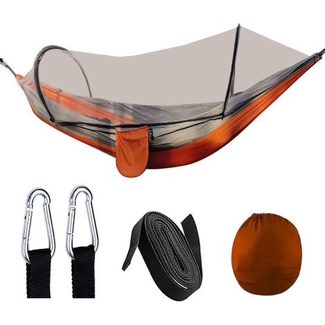 Hamac de Voyage Ultra-léger Camping avec moustiquaire 200 kg de capacité de Charge, Respirant, séchage Rapide en Nylon pour Parachute (1/5)