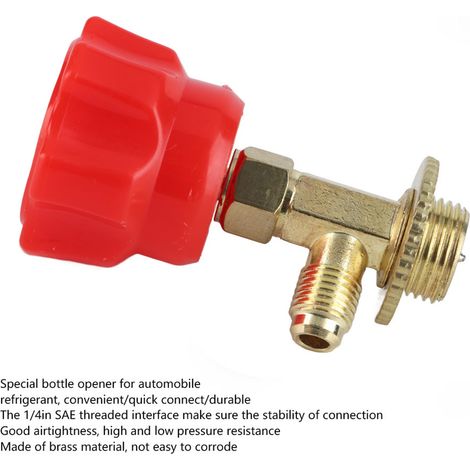 Ouvre-bouteille de frigorigène en laiton avec robinet de dosage 1/4 SAE pour conditionnement d'air R134/R22 (1/5)