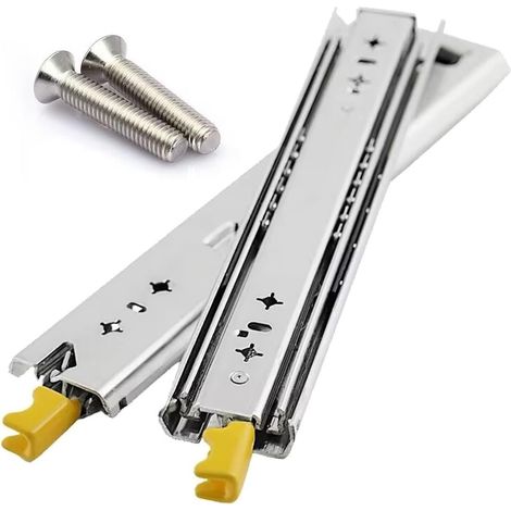 Glissières de tiroir avec verrou, longueur 10" - 40", métalliques pour (1/5)