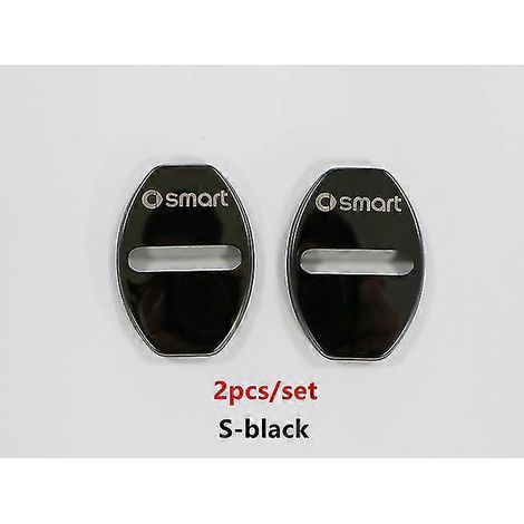 Cache de protection en acier inoxydable pour serrure de portière de voiture Smart 451 Fortwo Smart 453 Fortwo Forfour 2009-2019 Accessoires autocollants pour portière 451 Fortwo - Noir (1/5)