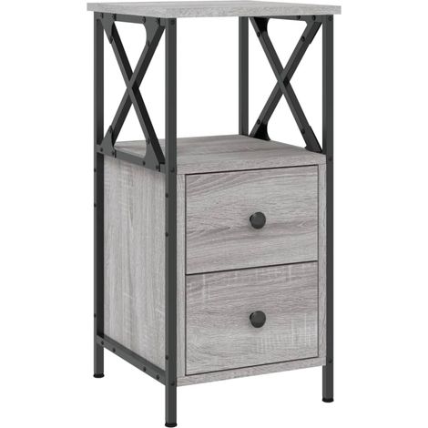 vidaXL Nachttisch Sonoma Grau 34x35,5x70 cm aus Holzwerkstoff
