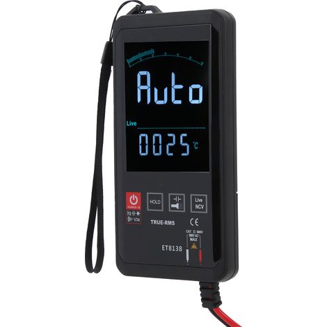 Multimètre numérique écran tactile 6000 points, testeur tension DC/AC fréquence température avec alarme (1/5)