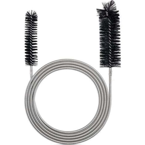 Brosse de nettoyage flexible pour tube d'alimentation - Outil de nettoyage de tuyau - Noir(2M)