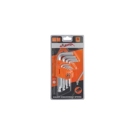 Chiavi Maschio Esagonali Ball Point Tipo Corto Cromo Vanadio Sr 2 Blister