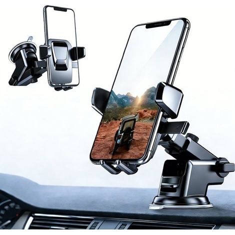 Support Téléphone Voiture, Ventouse, 360° Rotation, pour Voitureadapté Tableau Bord, Pare-Brise, Pour Iphone Samsung Smartphones (1/5)